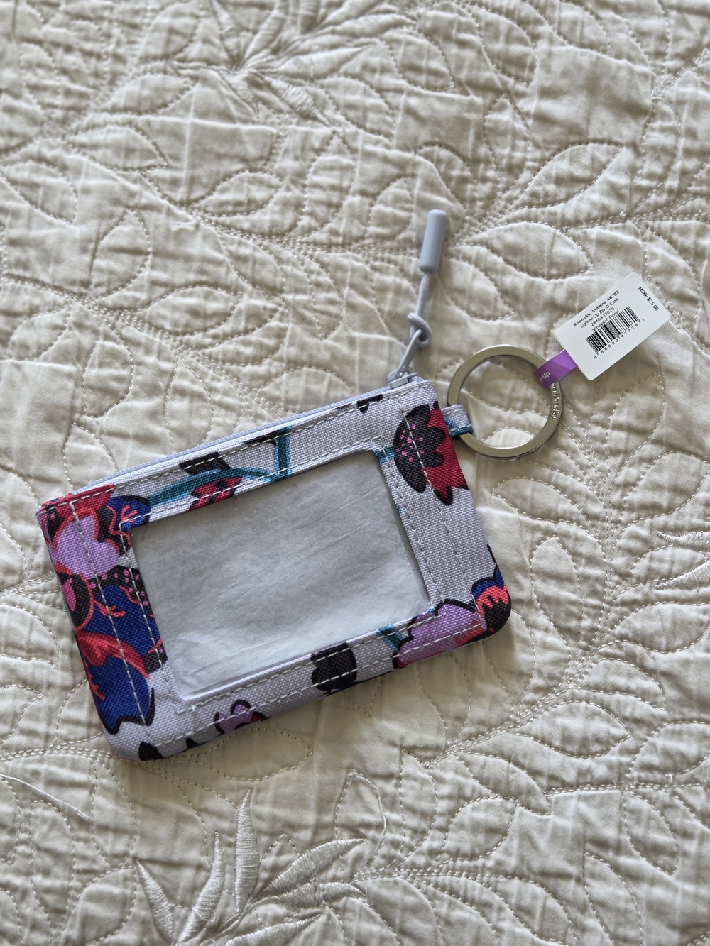 Vera Bradley Vineyard Floral ID Badge Holder with Keyring